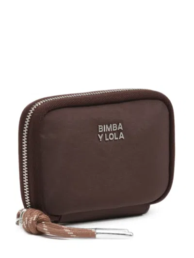 Bimba Y Lola Small Mocha Nylon Purse In Brown