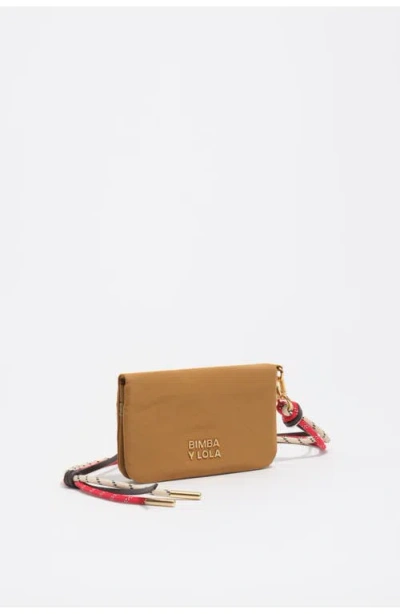 Bimba Y Lola Small Nylon Flap Purse In Brown