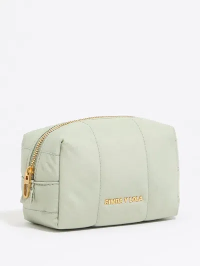 Bimba Y Lola Small Quilted Cosmetic Pouch In Green