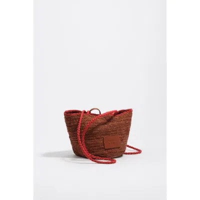 Bimba Y Lola Small Braided-strap Logo-patch Shoulder Bag In Red
