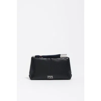 Bimba Y Lola Small Shiny Leather Coin Purse In Black