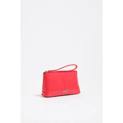Bimba Y Lola Small Shiny Leather Coin Purse In Red