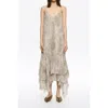 Bimba Y Lola Snake Asymmetric Pleated Dress In Multi