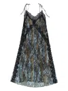 Bimba Y Lola Snake-print Lace-trimmed Midi Dress In Multi