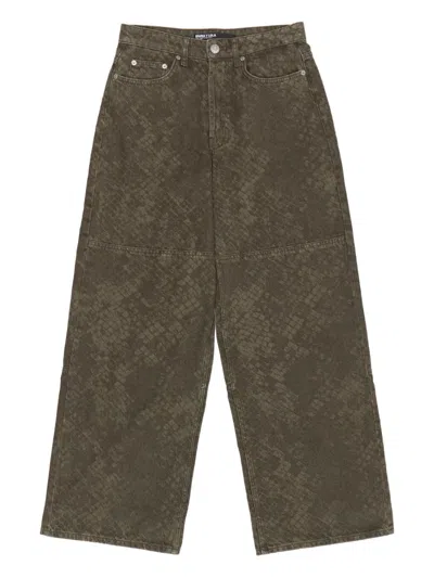 Bimba Y Lola Snakeskin-pattern Jeans In Blue