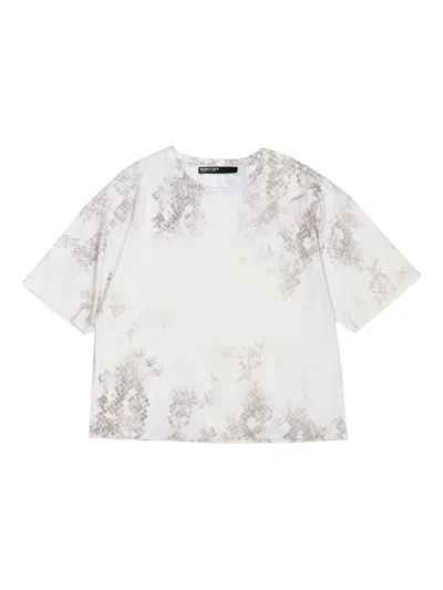 Bimba Y Lola Snakeskin-print T-shirt In Neutral