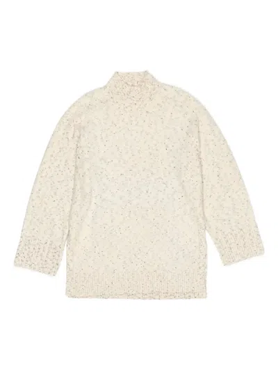 Bimba Y Lola Speckled High-neck Top In White