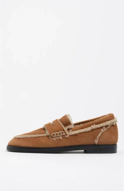 Bimba Y Lola Split Leather Loafer In Brown