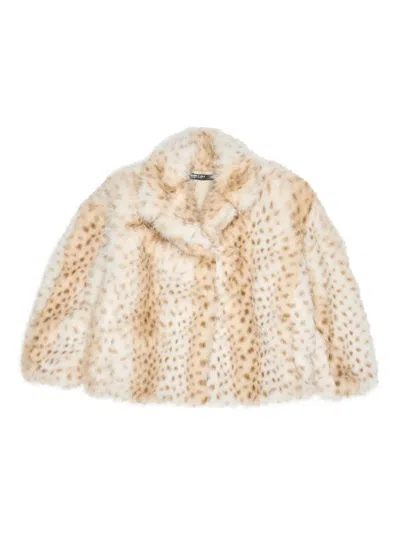 Bimba Y Lola Spotted Collared Jacket In Brown