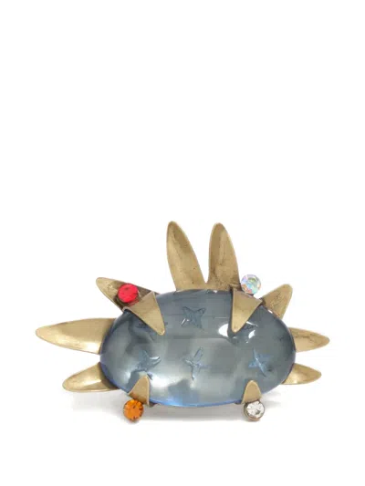 Bimba Y Lola Star-engraved Crystal-embellished Ring In Gold