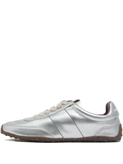 Bimba Y Lola Stitched Lace-up Sneakers In Silver