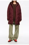 Bimba Y Lola Straight Hooded Puffer In Burgundy