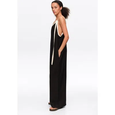 Bimba Y Lola Straight Jumpsuit With Contrasting Straps In Black