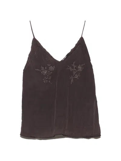 Bimba Y Lola Straight Top With Black Stones In Purple