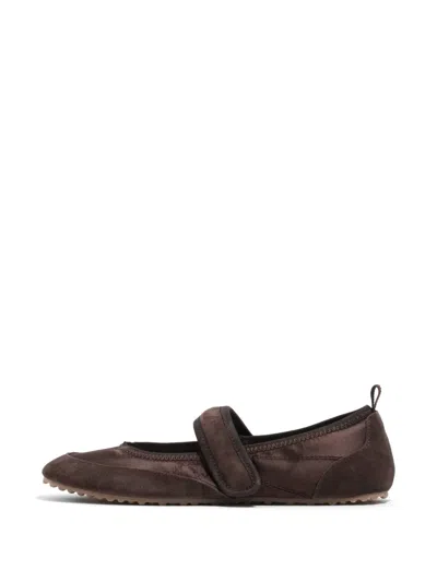 Bimba Y Lola Strap-detail Ballerina Shoes In Brown