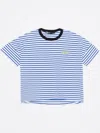 Bimba Y Lola Striped Cotton Boxy T-shirt In Blue