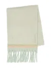 Bimba Y Lola Striped Fringed Scarf In Green