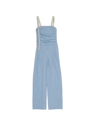 Bimba Y Lola Striped Jumpsuit In Blue