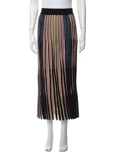 Pre-owned Bimba Y Lola Striped Long Skirt In Black