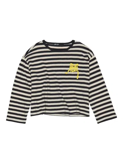 Bimba Y Lola Striped Long-sleeve T-shirt In Black