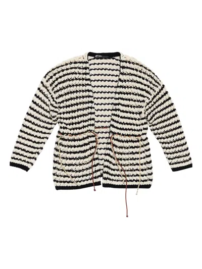 Bimba Y Lola Striped Open-front Cardigan