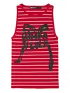 Bimba Y Lola Striped-print Tank Top In Red