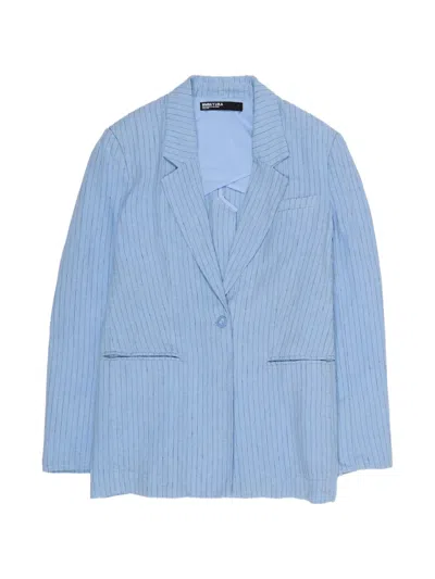 Bimba Y Lola Striped Single-breasted Blazer In Blue