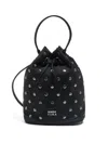 Bimba Y Lola Stud-detail Drawstring Mini Bag In Black