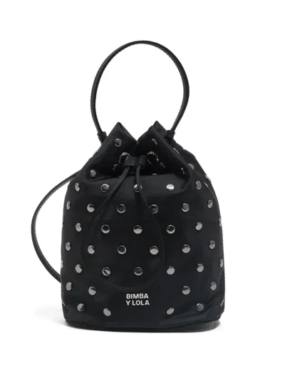 Bimba Y Lola Stud-detail Drawstring Mini Bag In Black