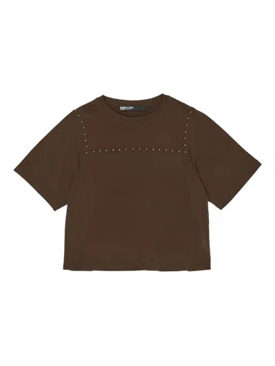 Bimba Y Lola Stud-embellished Short-sleeve T-shirt In Blue