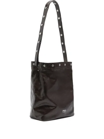 Bimba Y Lola Studded Shoulder Bag In Brown