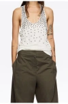 Bimba Y Lola Studded Sleeveless T-shirt In White