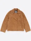 Bimba Y Lola Suede Double-breasted Jacket In Brown