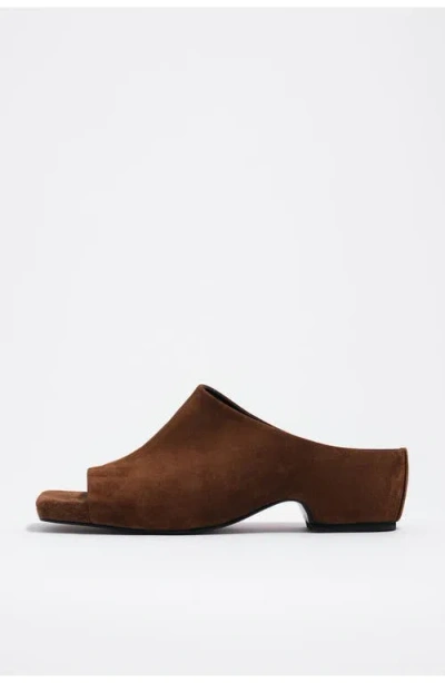 Bimba Y Lola Suede Heeled Sandal In Brown