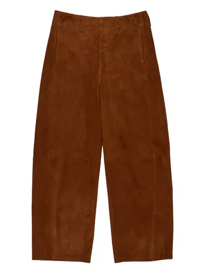 Bimba Y Lola Suede Panel Trousers In Brown