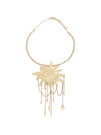 Bimba Y Lola Sun And Moon Necklace In Gray