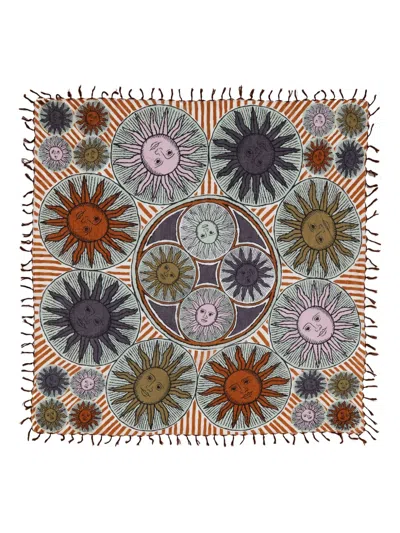Bimba Y Lola Sun-print Shawl In Brown