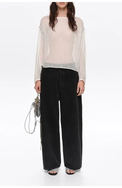 Bimba Y Lola Sweater With Metallic Beads In White