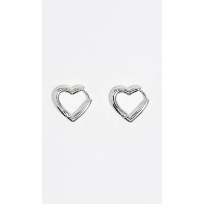 Bimba Y Lola Tall Heart Hoop Earrings In Silver
