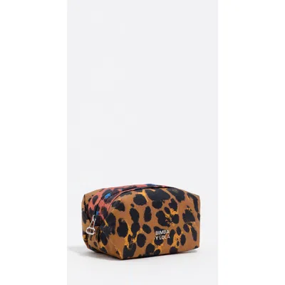 Bimba Y Lola Teak Leopard Print Nylon Make-up Case In Animal Print