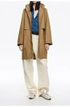 Bimba Y Lola Technical Cotton Straight Trench In Brown
