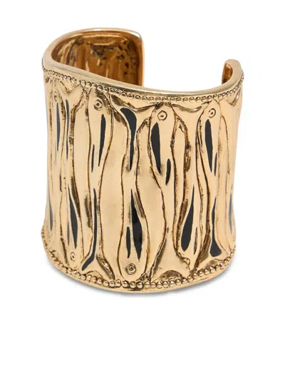 Bimba Y Lola Texture-finish Cuff Bracelet In Gold