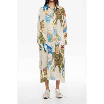 Bimba Y Lola Textured Big Mask Straight Cut Dress In Multi