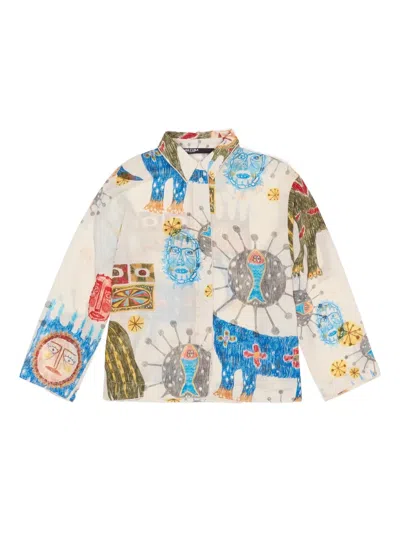 Bimba Y Lola Textured Big Mask Straight Shirt In Multi