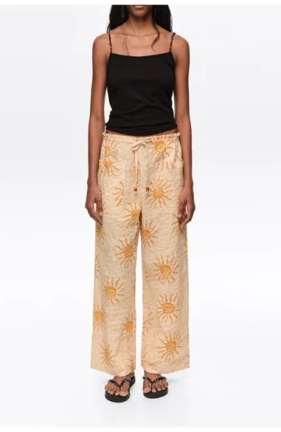 Bimba Y Lola Textured Cotton Jogger Trousers In Multi
