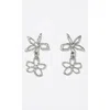 Bimba Y Lola Textured Flower Earrings In Metallic