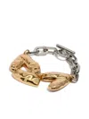 Bimba Y Lola Two-tone Textured Hearts Bracelet In Gold