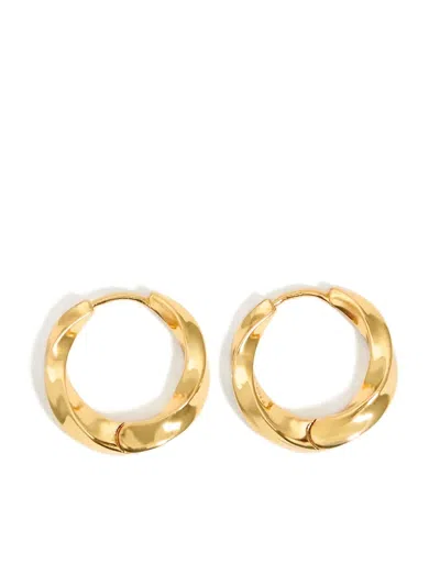 Bimba Y Lola Textured Hoop Earrings In Gold