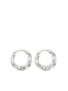 Bimba Y Lola Textured Hoop Earrings In 银色