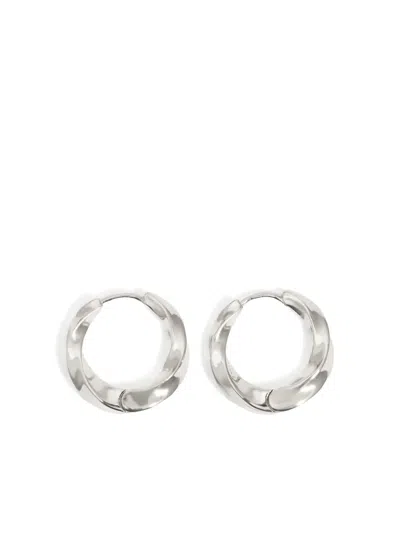 Bimba Y Lola Textured Hoop Earrings In Metallic